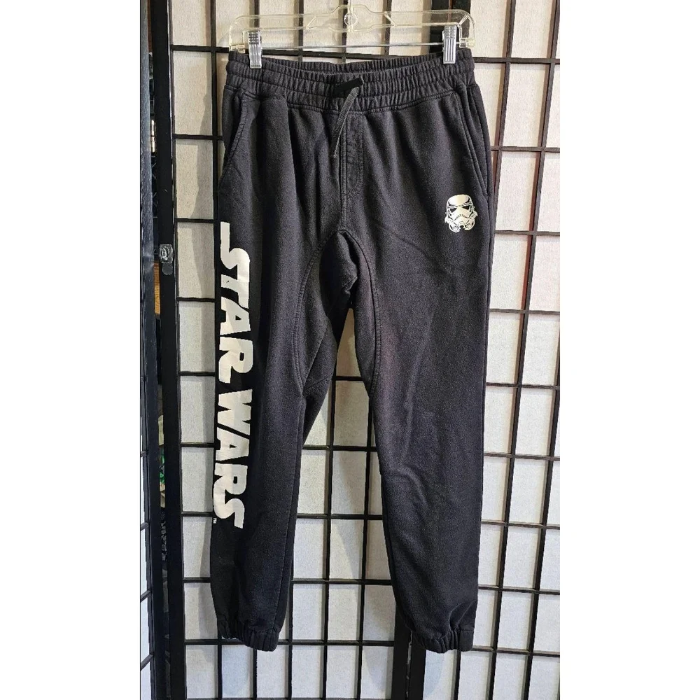 STAR WARS Joggers Mens Size M Black‎ Graphic Cuffed Stormtrooper Logo Sci-Fi